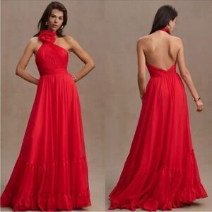 MAC DUGGAL Tiered Asymmetrical Halter A-Line Gown 68209